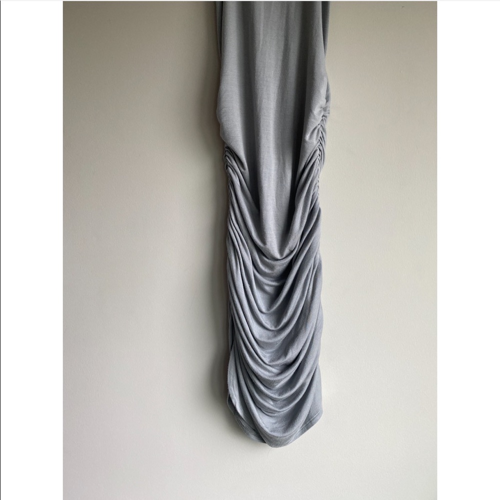 NWOT Go Couture Gray Racerback Side Ruched Dress - Picture 4 of 7